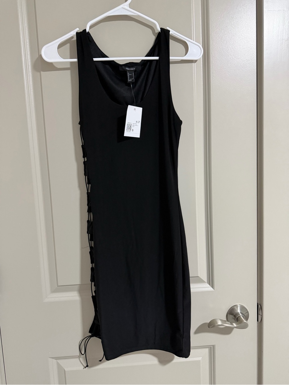 Source Unknown Black Lace-Up Side Mini Dress